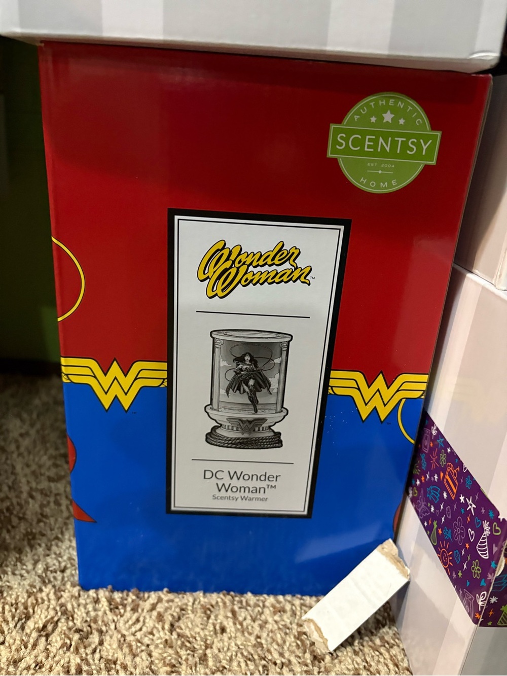 Scentsy Wonder Woman Warmer Box - Red, Blue & Yellow